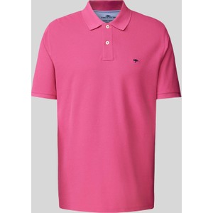 Różowa koszulka polo Fynch Hatton z krótkim rękawem z bawełny