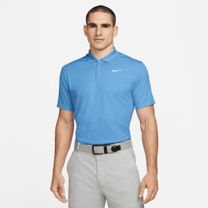 Niebieska koszulka polo Nike z krótkim rękawem w sportowym stylu