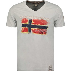 T-shirt Geographical Norway z bawełny z krótkim rękawem z nadrukiem