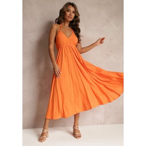 Pomarańczowa sukienka Renee midi w stylu casual