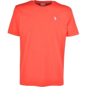 Czerwony t-shirt U.S. Polo w stylu casual z krótkim rękawem