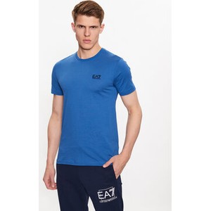 Niebieski t-shirt Emporio Armani w stylu casual