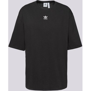 Czarny t-shirt Adidas w sportowym stylu z krótkim rękawem z okrągłym dekoltem
