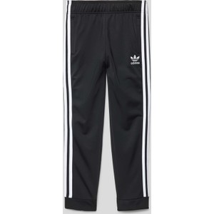 Czarne spodnie dziecięce Adidas Originals w paseczki