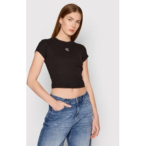 Czarna bluzka Calvin Klein z okrągłym dekoltem