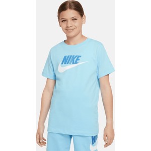 Niebieska bluzka dziecięca Nike dla dziewczynek z bawełny