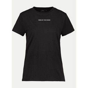 Czarny t-shirt Didriksons z krótkim rękawem w młodzieżowym stylu z okrągłym dekoltem