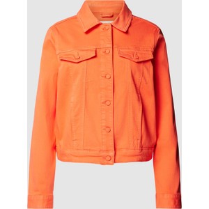 Pomarańczowa kurtka S.Oliver krótka z bawełny w stylu casual