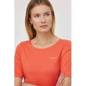 Pomarańczowy t-shirt Marc O'Polo w stylu casual z bawełny