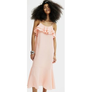 Sukienka H & M z dekoltem w karo na ramiączkach z tkaniny