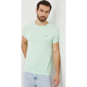 Zielony t-shirt Tommy Hilfiger z krótkim rękawem w stylu casual z bawełny