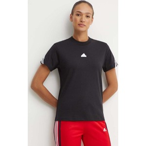 Bluzka Adidas z bawełny w sportowym stylu z okrągłym dekoltem