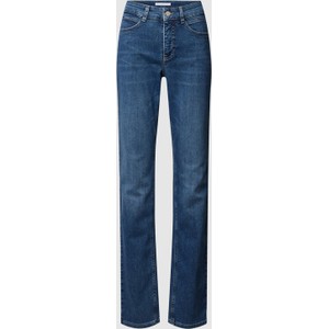 Granatowe jeansy MAC w street stylu