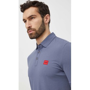 Niebieski t-shirt Hugo Boss z krótkim rękawem z bawełny w stylu casual