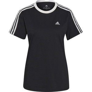 Czarny t-shirt Adidas z tkaniny z krótkim rękawem z okrągłym dekoltem