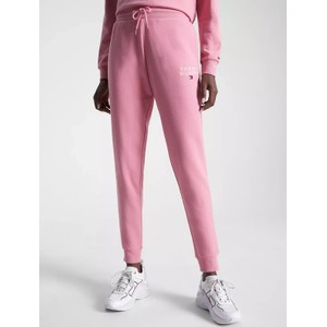 Różowe spodnie sportowe Tommy Hilfiger z dresówki w sportowym stylu