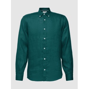 Zielona koszula S.Oliver z kołnierzykiem button down z długim rękawem w stylu casual