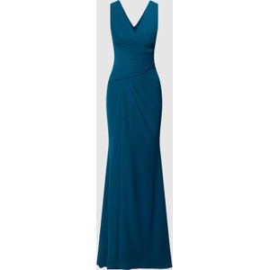 Niebieska sukienka Troyden Collection maxi z dekoltem w kształcie litery v