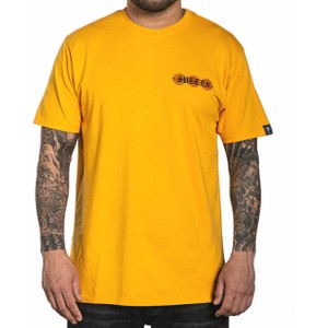 Żółty t-shirt Metal-shop w młodzieżowym stylu