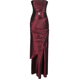 Czerwona sukienka Fokus bez rękawów maxi w stylu glamour