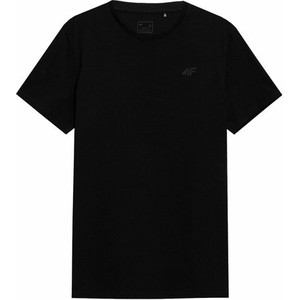 Czarny t-shirt 4F w stylu casual z krótkim rękawem