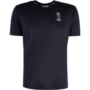 Niebieski t-shirt ubierzsie.com z krótkim rękawem z tkaniny