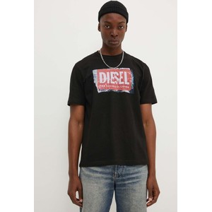 T-shirt Diesel z nadrukiem z bawełny
