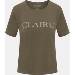 Zielony t-shirt Claire Woman w młodzieżowym stylu z krótkim rękawem