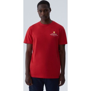 Czerwony t-shirt Diverse z krótkim rękawem