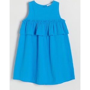 Niebieska sukienka dziewczęca Reserved z bawełny
