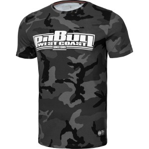 T-shirt Pitbull West Coast z bawełny z krótkim rękawem w militarnym stylu