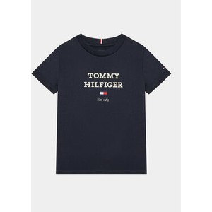 Granatowa koszulka dziecięca Tommy Hilfiger dla chłopców