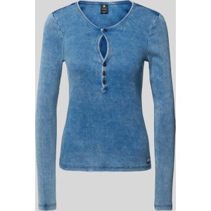 Niebieska bluzka G-Star Raw z bawełny z okrągłym dekoltem w stylu casual