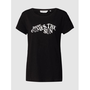 Czarny t-shirt Tom Tailor Denim z krótkim rękawem z okrągłym dekoltem