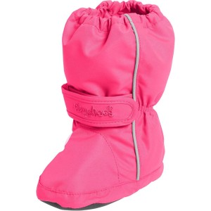 Różowe buciki niemowlęce Playshoes dla dziewczynek na rzepy z polaru