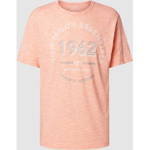 Pomarańczowy t-shirt Tom Tailor z krótkim rękawem