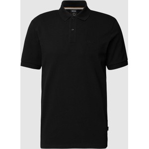 Czarna koszulka polo Hugo Boss z bawełny z krótkim rękawem w stylu casual