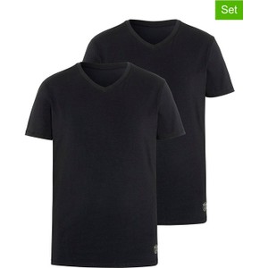 Czarny t-shirt Chiemsee z bawełny z krótkim rękawem w stylu casual