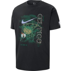 Czarny t-shirt Nike z bawełny z nadrukiem w sportowym stylu