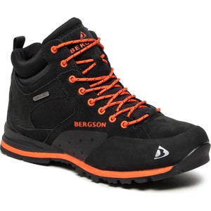 Czarne buty trekkingowe Bergson z płaską podeszwą