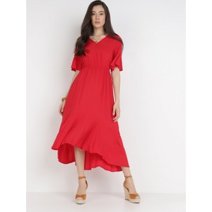 Czerwona sukienka born2be z krótkim rękawem