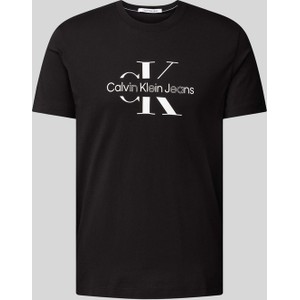 T-shirt Calvin Klein z nadrukiem z krótkim rękawem z bawełny