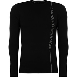 Czarna koszulka z długim rękawem Emporio Armani z długim rękawem w młodzieżowym stylu