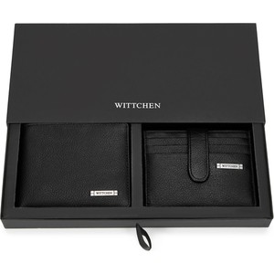Wittchen Skórzany zestaw: portfel i etui na karty czarny