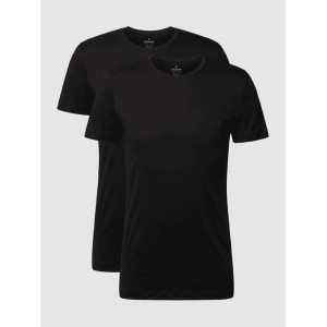 Czarny t-shirt Ragman z krótkim rękawem w stylu casual