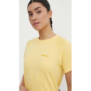 Żółty t-shirt Marmot w sportowym stylu