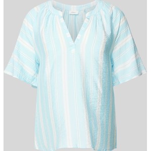 Niebieska bluzka S.Oliver Black Label w stylu casual z krótkim rękawem