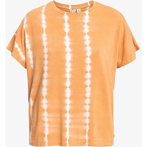 Pomarańczowa bluzka Roxy z krótkim rękawem z okrągłym dekoltem