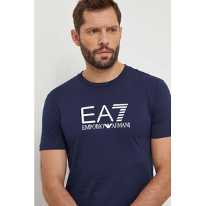 Granatowy t-shirt Emporio Armani z krótkim rękawem