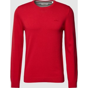 Czerwony sweter S.Oliver w stylu casual z bawełny